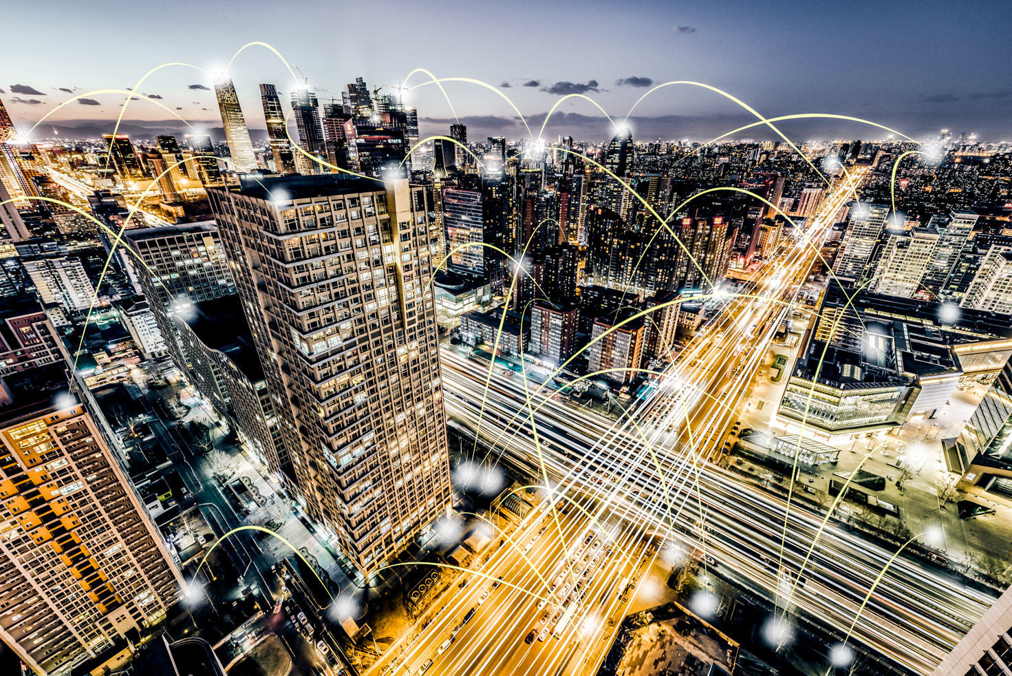 Aerial View of City Network, Beijing, China