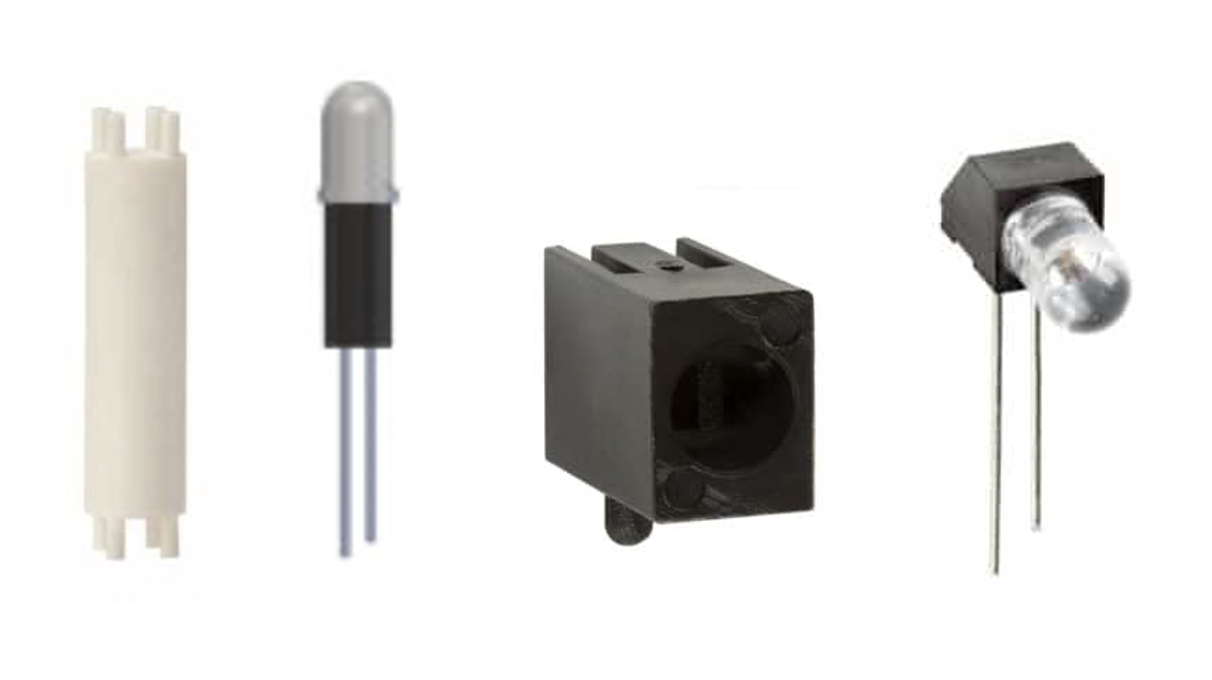 Figure 9: LED adapters include (from left) vertical spacers and right-angle mounts. (Source: Bivar)
