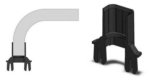 Figure 6: Board mount light pipes attach to the board using adapters; note the internal ledge that limits travel to maintain a safe separation between light pipe and the LED. [Source: Bivar]