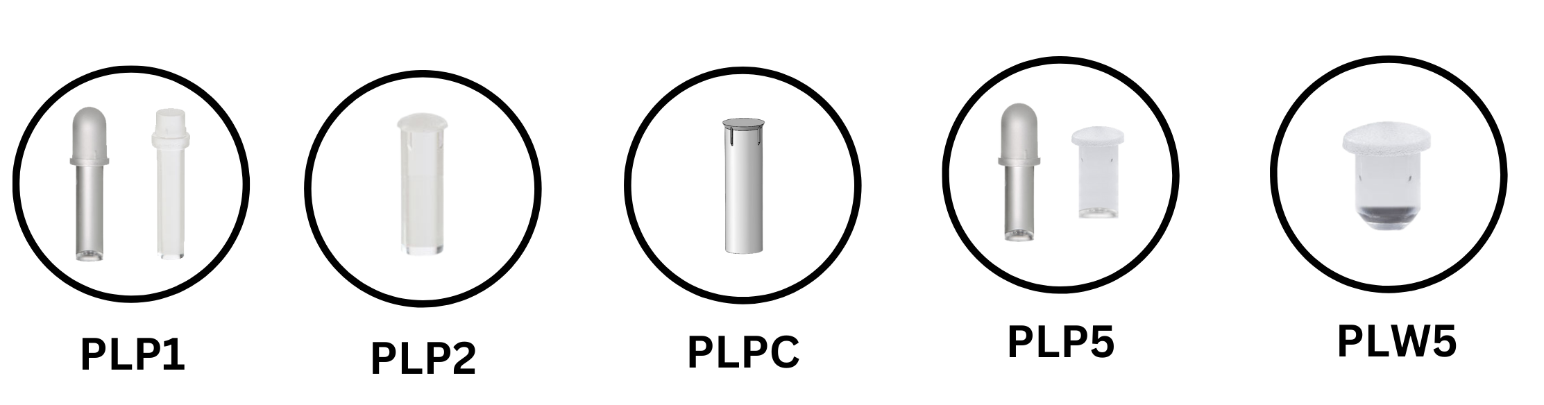 Group image of Bivar's rigid light pipes compatible with MLPS-B
